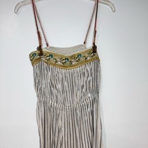 Free People silver striped embellished babydoll